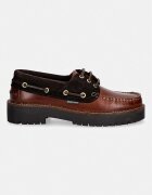 Barbour мокасини дамски от кожа Darras кафяви LFO0798BR94