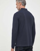 Barbour Памучна блуза с дълги ръкави в тъмносиньо с изчистен дизайн