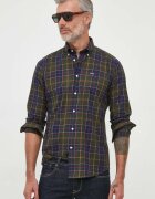 Barbour Памучна риза мъжка с кройка по тялото с яка с копче