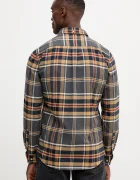 Barbour Памучна риза в тъмносиньо с кройка по тялото с яка с копче