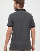 Barbour Памучна тениска с яка в черно с изчистен дизайн MML0628