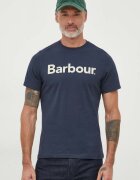 Barbour Памучна тениска в тъмносиньо с принт MTS0531
