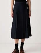 Barbour плисирана пола с вискоза тъмносиня LSK0174NY99