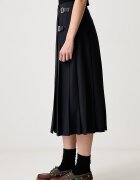 Barbour плисирана пола с вискоза тъмносиня LSK0174NY99