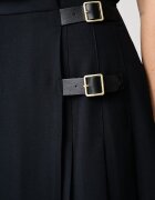 Barbour плисирана пола с вискоза тъмносиня LSK0174NY99