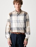 Barbour риза мъжка от памук Harris Tailored Shirt бежова на каре MSH5071