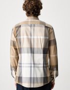 Barbour риза мъжка от памук Harris Tailored Shirt бежова на каре MSH5071