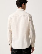 Barbour риза мъжка от памук с еластан Ashefield бежова на каре MSH5877