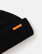 Barbour шапка мъжка от памук Mosely Beanie черна MHA0879