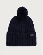 Barbour шапка с помпон мъжка от вълнена материя тъмносиня MHA0905