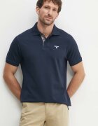 Barbour тениска с яка мъжка от памук тъмносиня MML0012