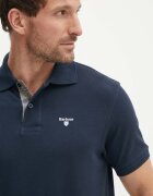 Barbour тениска с яка мъжка от памук тъмносиня MML0012