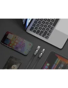 bazic Кабел за зареждане 4в1 (USB-A USB-C USB-C i Lightning) 1 m в черно CBL-GC4N1-BLK100