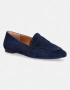 Billi Bi мокасини дамски от велур Blue suede тъмносини A9400