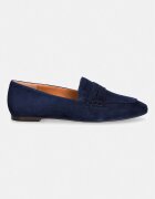 Billi Bi мокасини дамски от велур Blue suede тъмносини A9400