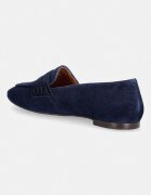 Billi Bi мокасини дамски от велур Blue suede тъмносини A9400