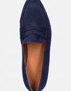 Billi Bi мокасини дамски от велур Blue suede тъмносини A9400