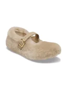 Birkenstock балеринки от кожа Santa Clarita Shearling бежови 1032708