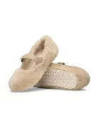 Birkenstock балеринки от кожа Santa Clarita Shearling бежови 1032708