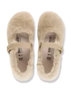 Birkenstock балеринки от кожа Santa Clarita Shearling бежови 1032708