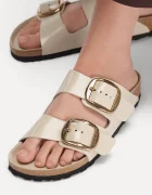 Birkenstock чехли дамски кожени Arizona Big Buckle бежови 1031873