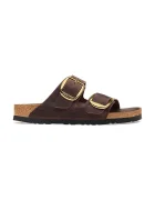 Birkenstock чехли дамски от кожа Arizona Big Buckle Oiled Leather кафяви 1032886