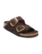 Birkenstock чехли дамски от кожа Arizona Big Buckle Oiled Leather кафяви 1032886