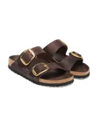 Birkenstock чехли дамски от кожа Arizona Big Buckle Oiled Leather кафяви 1032886