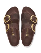 Birkenstock чехли дамски от кожа Arizona Big Buckle Oiled Leather кафяви 1032886