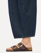 Birkenstock чехли дамски от кожа Arizona Big Buckle Oiled Leather кафяви 1032886