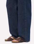 Birkenstock чехли дамски от кожа Madrid Big Buckle Oiled Leather кафяви 1032914