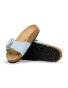Birkenstock чехли дамски от кожа Madrid Big Buckle сини 1031798