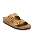 Birkenstock чехли дамски от набук Arizona Big Buckle Nubuck Leather кафяви 1032989