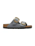Birkenstock чехли дамски от набук Arizona Big Buckle сиви 1032071