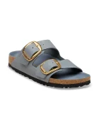 Birkenstock чехли дамски от набук Arizona Big Buckle сиви 1032071