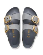 Birkenstock чехли дамски от набук Arizona Big Buckle сиви 1032071