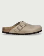 Birkenstock чехли дамски от набук Boston кафяви 960813