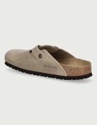 Birkenstock чехли дамски от набук Boston кафяви 960813
