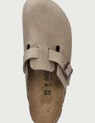 Birkenstock чехли дамски от набук Boston кафяви 960813