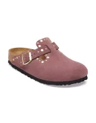 Birkenstock чехли дамски от велур Boston Rivets Suede Leather розови 1032897
