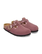 Birkenstock чехли дамски от велур Boston Rivets Suede Leather розови 1032897