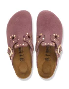Birkenstock чехли дамски от велур Boston Rivets Suede Leather розови 1032897