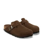 Birkenstock чехли дамски от велур Boston SFB LEVE кафяви 1031637