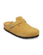 Birkenstock чехли обувки с покрити пръсти от велур Boston Soft Footbed Suede Leather кафяви 1033122