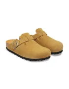 Birkenstock чехли обувки с покрити пръсти от велур Boston Soft Footbed Suede Leather кафяви 1033122