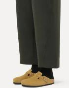 Birkenstock чехли обувки с покрити пръсти от велур Boston Soft Footbed Suede Leather кафяви 1033122