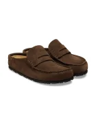 Birkenstock чехли от велур Naples кафяви 1031605
