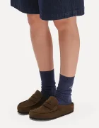 Birkenstock чехли от велур Naples кафяви 1031605