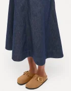Birkenstock чехли сабо дамски от набук Boston Big Buckle Nubuck Leather кафяви 1032949