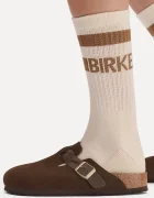 Birkenstock чехли сабо дамски от велур Boston Braided кафяви 1031716